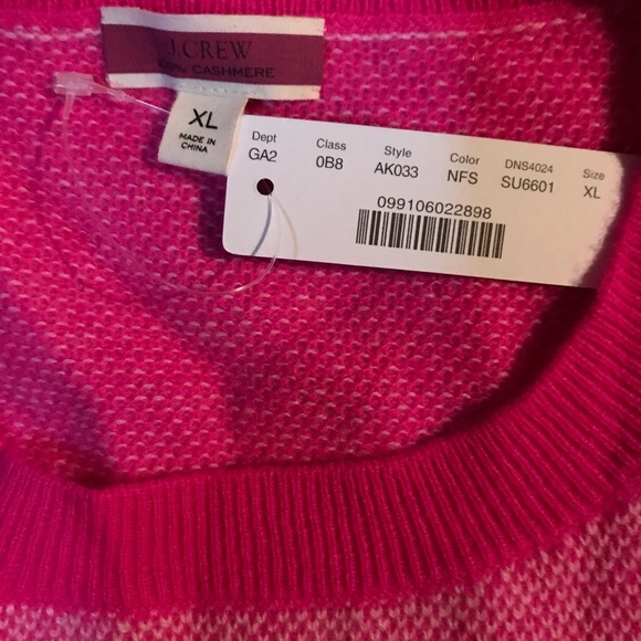 J Crew Limited Edition Cashmere Crew Neck in Birds Eye Stich NWT XL $135 - Picture 2 of 2